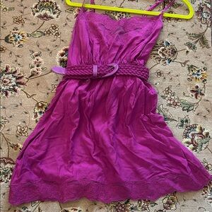 BCBG Max Aztia Purple and Lace Trimmed Dress-L